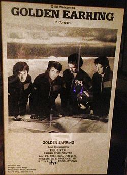 Golden Earring show poster for April 29, 1984 Fargo, North Dakota - Civic Center show